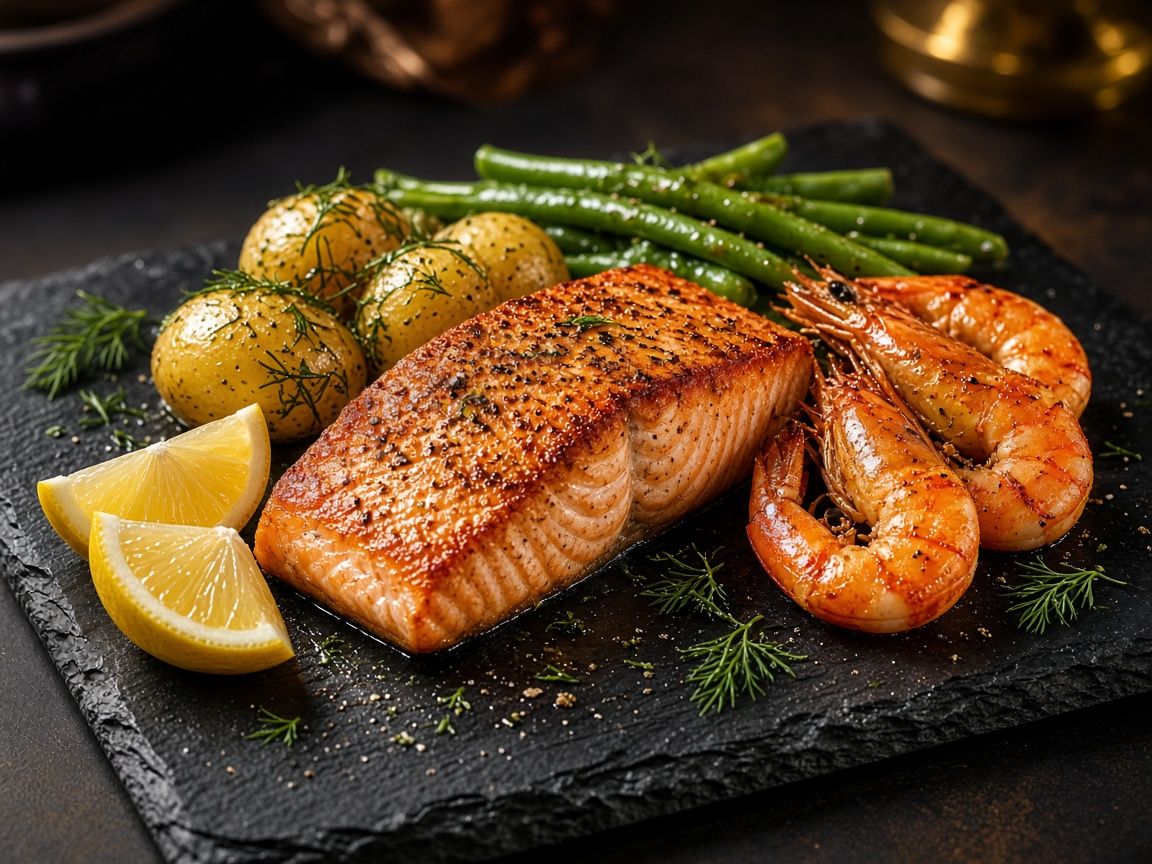 Plated seafood dish